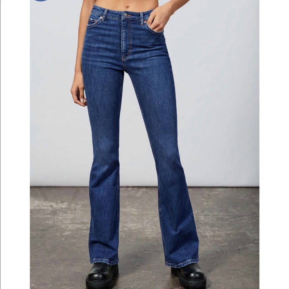 Zara high waist skinny flare jeans